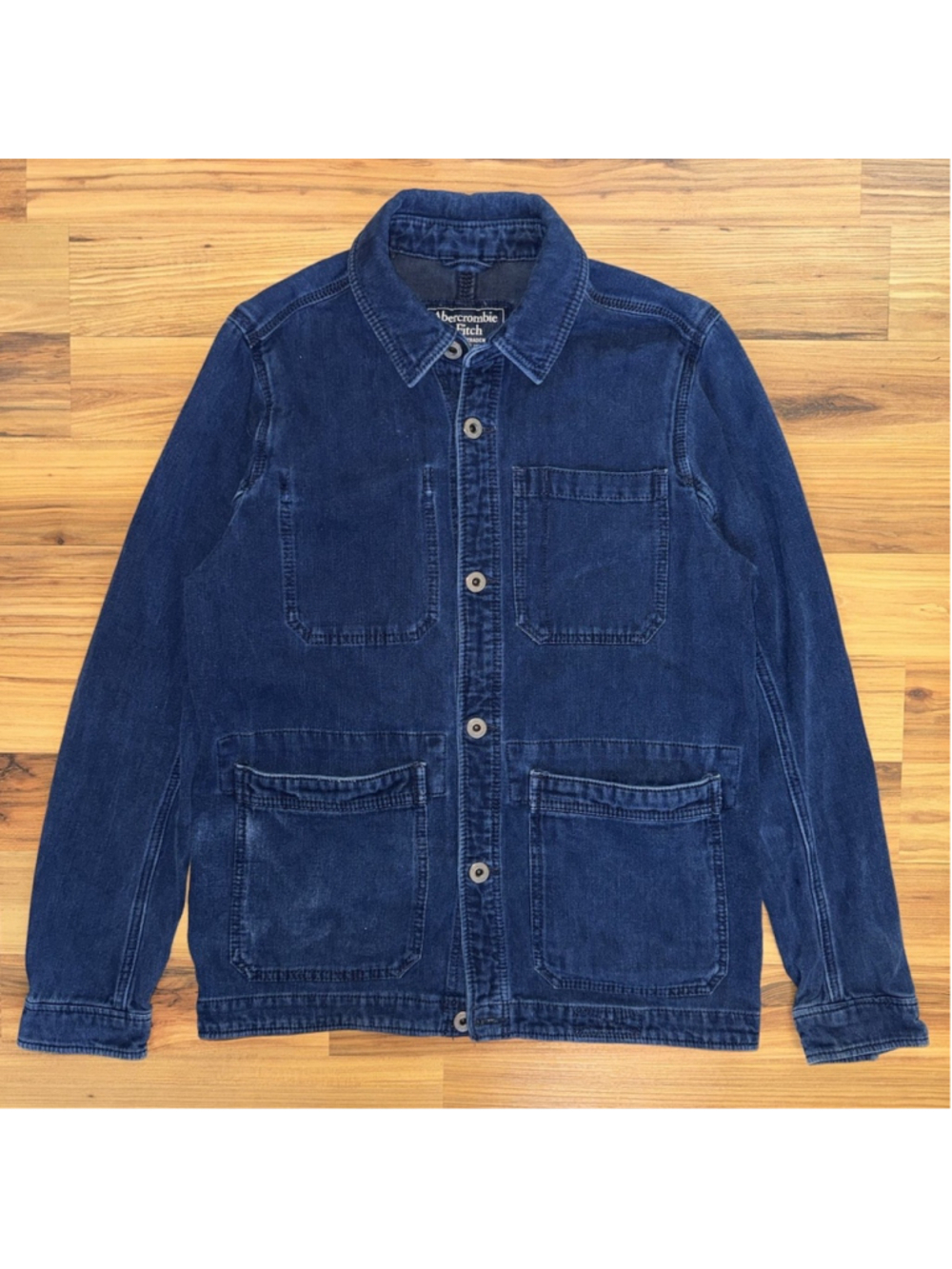 Abercrombie & Fitch True Indigo Chore Button Up Shirt Workwear Utility Large